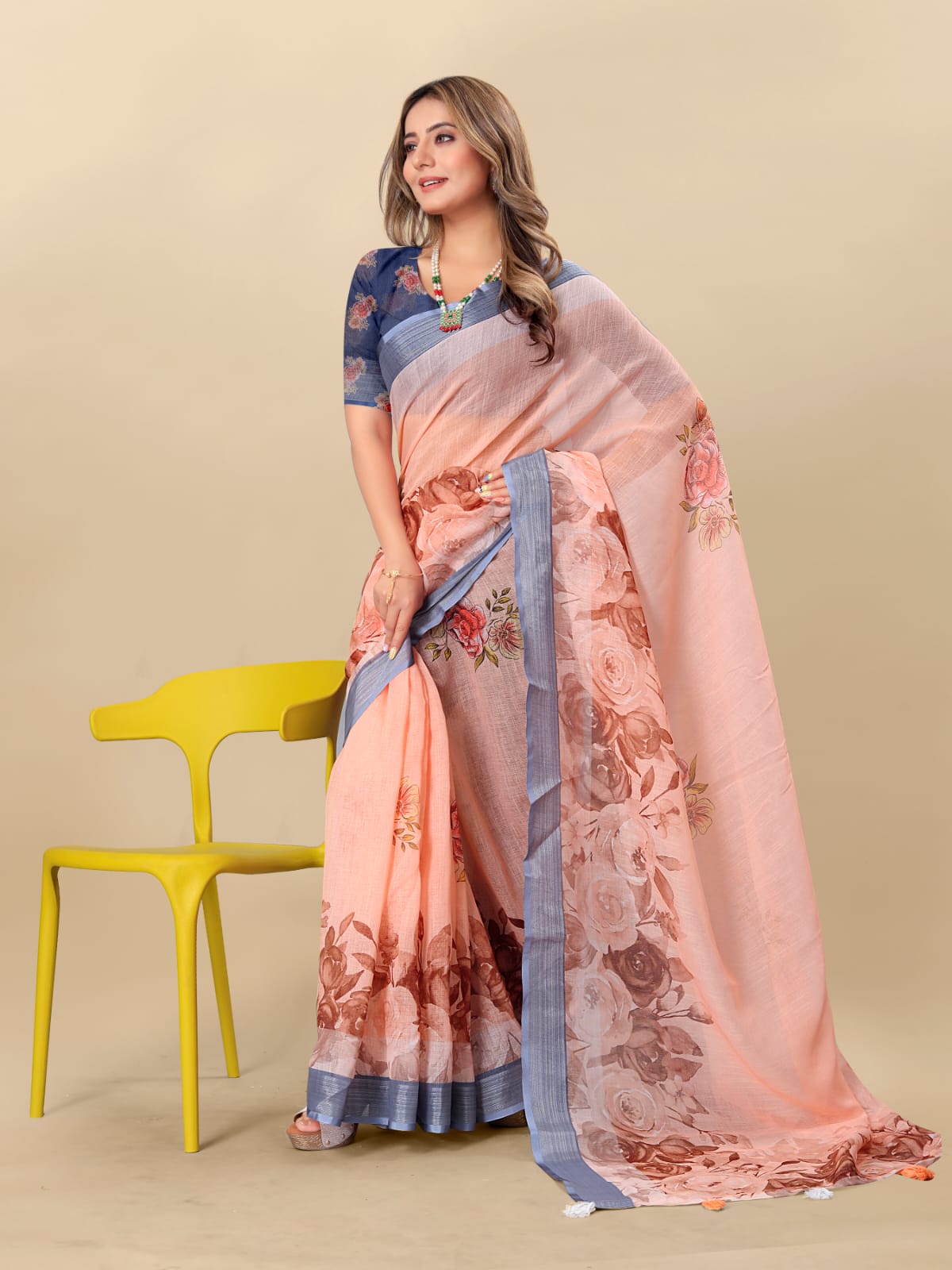 Shree Radha Raman Trendz Linen Digital Printed Saree Catalog 